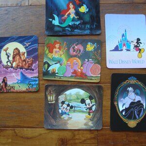 Lot of 6 Disney World Large Postcards Characters Little Mermaid Mickey Lion King